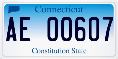 CT license plate AE00607