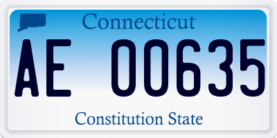 CT license plate AE00635