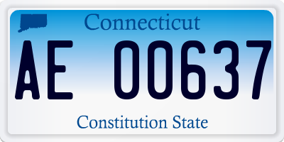 CT license plate AE00637