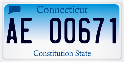 CT license plate AE00671
