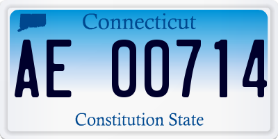 CT license plate AE00714