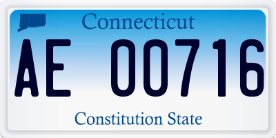 CT license plate AE00716