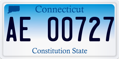 CT license plate AE00727