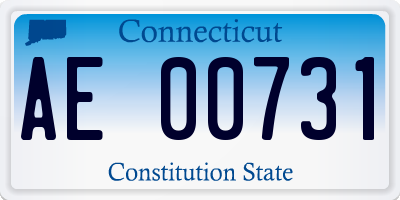 CT license plate AE00731