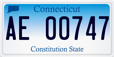CT license plate AE00747