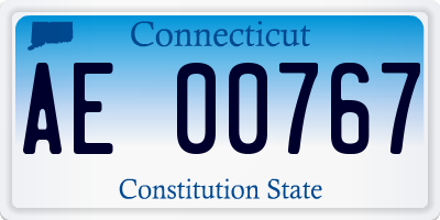 CT license plate AE00767