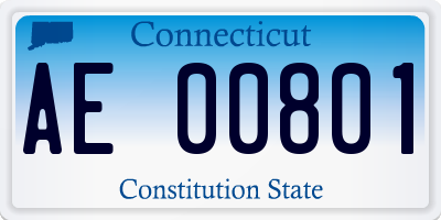 CT license plate AE00801