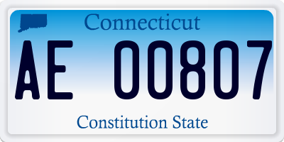 CT license plate AE00807