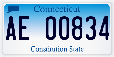 CT license plate AE00834