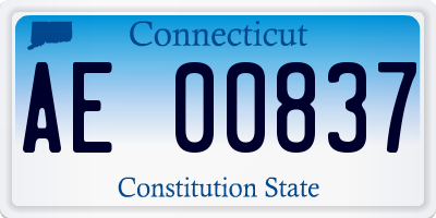 CT license plate AE00837