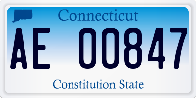 CT license plate AE00847