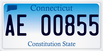 CT license plate AE00855