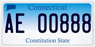 CT license plate AE00888