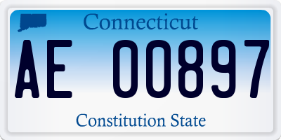 CT license plate AE00897