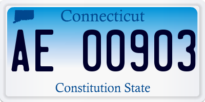 CT license plate AE00903
