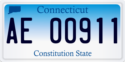 CT license plate AE00911