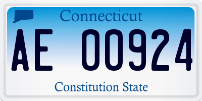 CT license plate AE00924