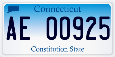 CT license plate AE00925