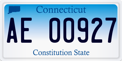 CT license plate AE00927