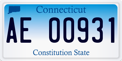 CT license plate AE00931
