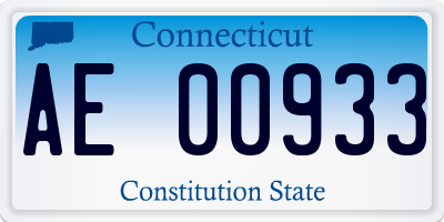 CT license plate AE00933