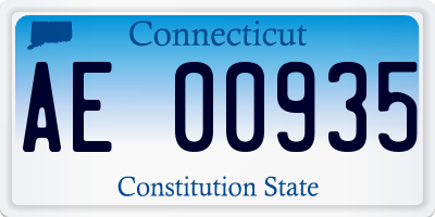 CT license plate AE00935