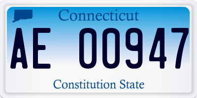 CT license plate AE00947