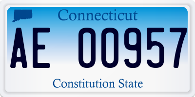 CT license plate AE00957