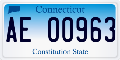 CT license plate AE00963