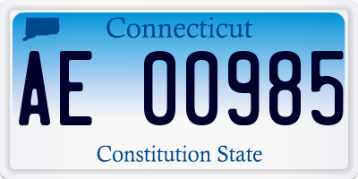 CT license plate AE00985