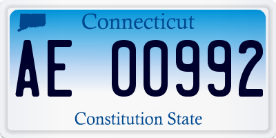 CT license plate AE00992