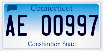 CT license plate AE00997