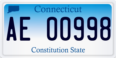 CT license plate AE00998