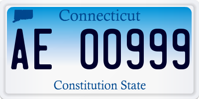 CT license plate AE00999