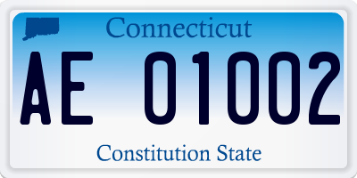 CT license plate AE01002