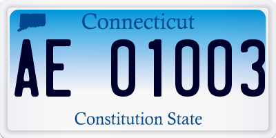 CT license plate AE01003