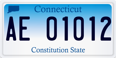 CT license plate AE01012