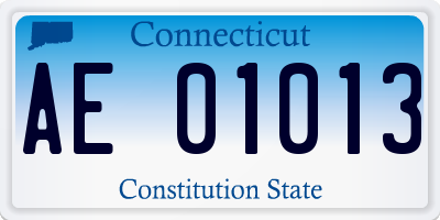 CT license plate AE01013