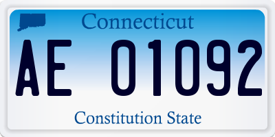 CT license plate AE01092