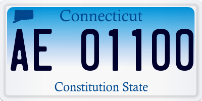 CT license plate AE01100