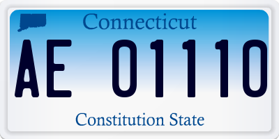 CT license plate AE01110