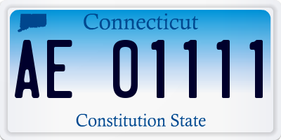 CT license plate AE01111