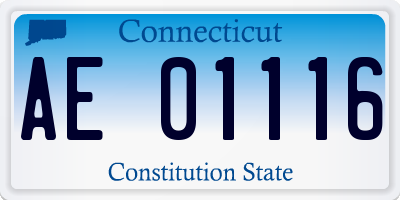 CT license plate AE01116