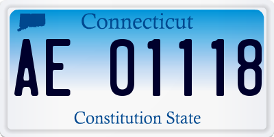 CT license plate AE01118