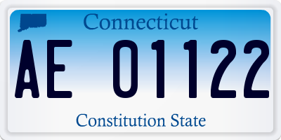 CT license plate AE01122