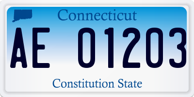 CT license plate AE01203