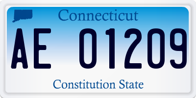CT license plate AE01209