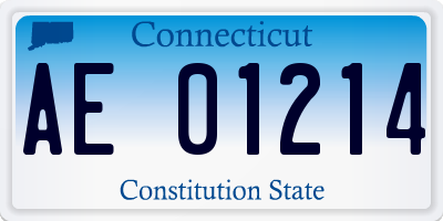 CT license plate AE01214