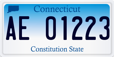 CT license plate AE01223
