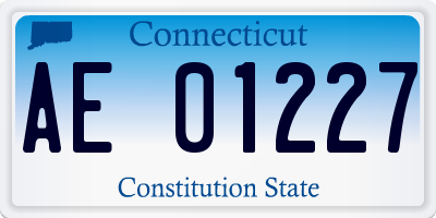 CT license plate AE01227
